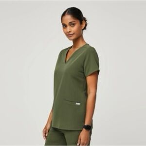 Figs Set Casma 3-Pocket Top Yola Skinny Scrub pants L Dark Olive